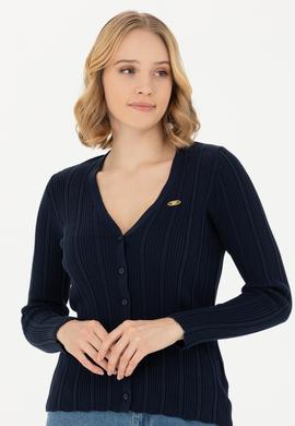 Kadın Lacivert Basic Triko Hırka - 50276235024