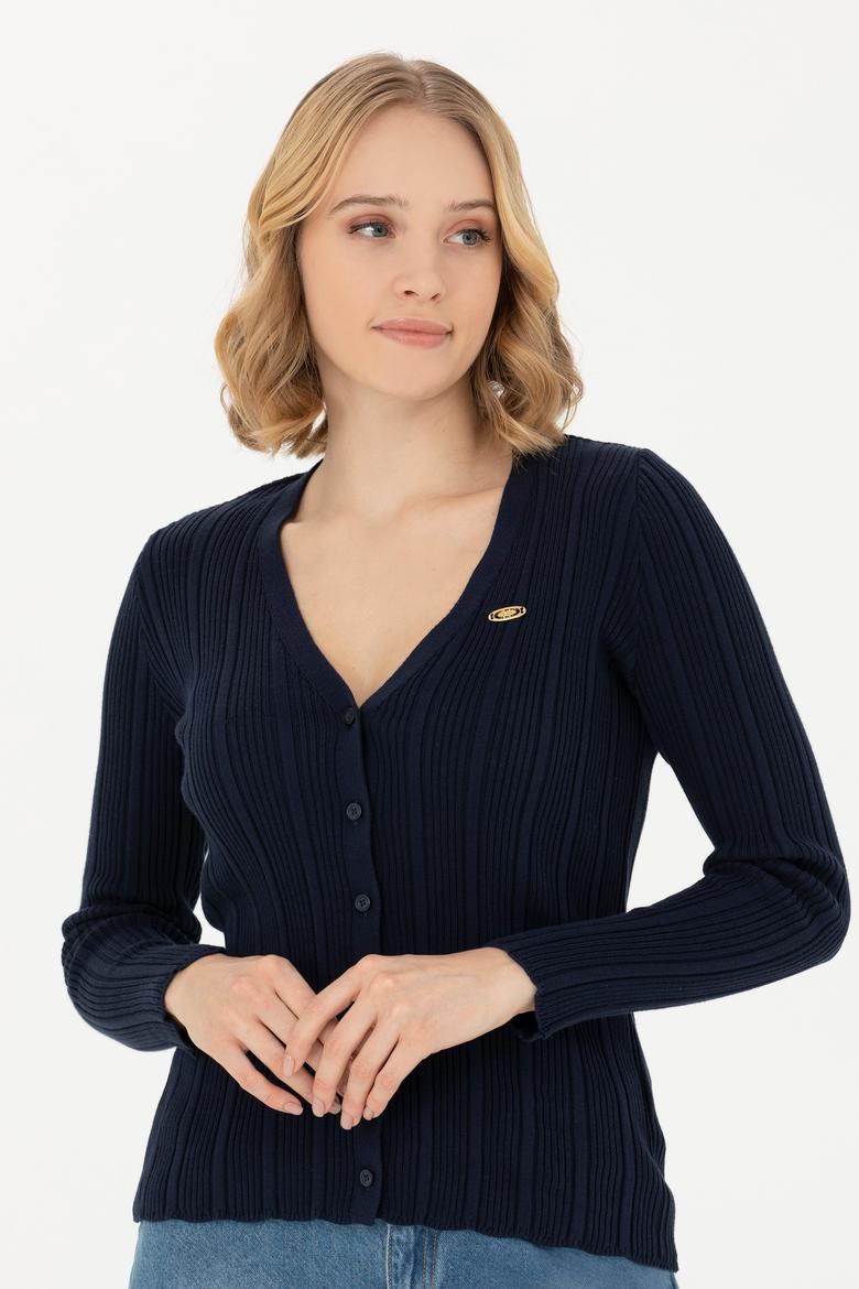 Kadın Lacivert Basic Triko Hırka - 50276235024