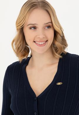 Kadın Lacivert Basic Triko Hırka - 50276235024