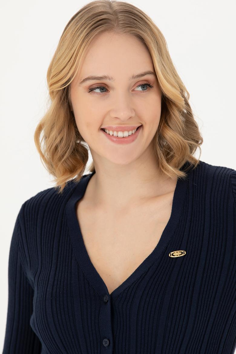 Kadın Lacivert Basic Triko Hırka - 50276235024