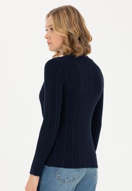 Kadın Lacivert Basic Triko Hırka - 50276235024