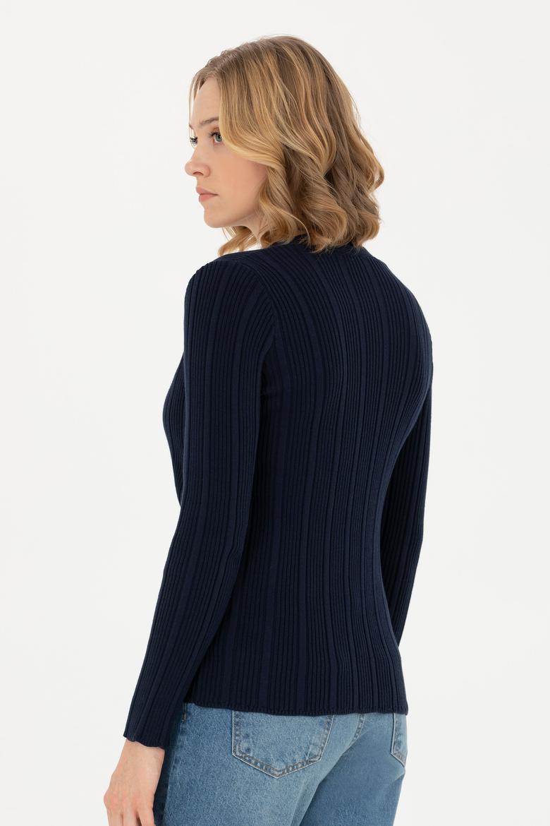 Kadın Lacivert Basic Triko Hırka - 50276235024