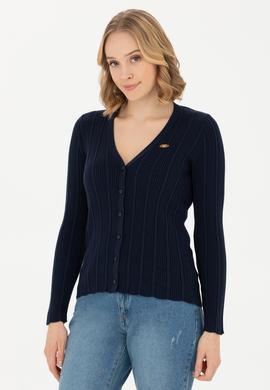 Kadın Lacivert Basic Triko Hırka - 50276235024