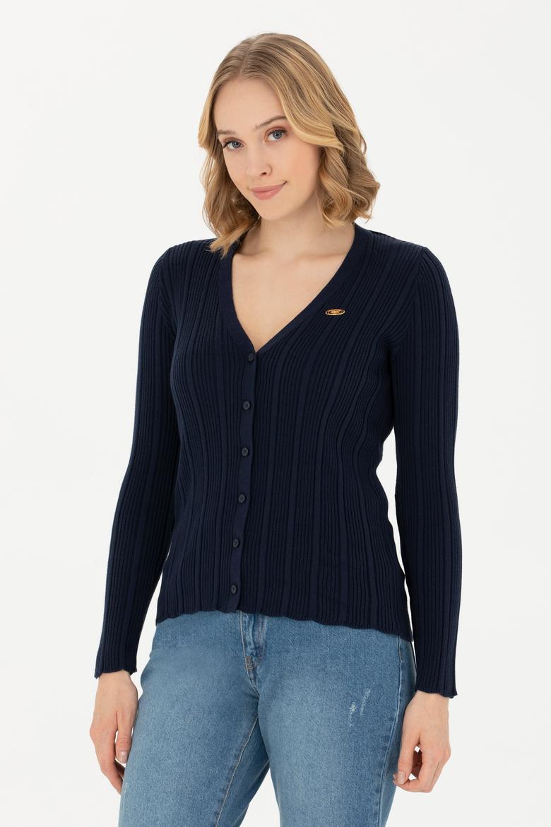 Kadın Lacivert Basic Triko Hırka - 50276235024