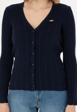 Kadın Lacivert Basic Triko Hırka - 50276235024