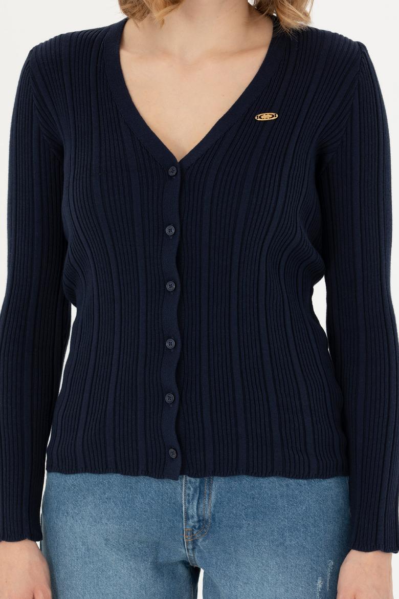 Kadın Lacivert Basic Triko Hırka - 50276235024