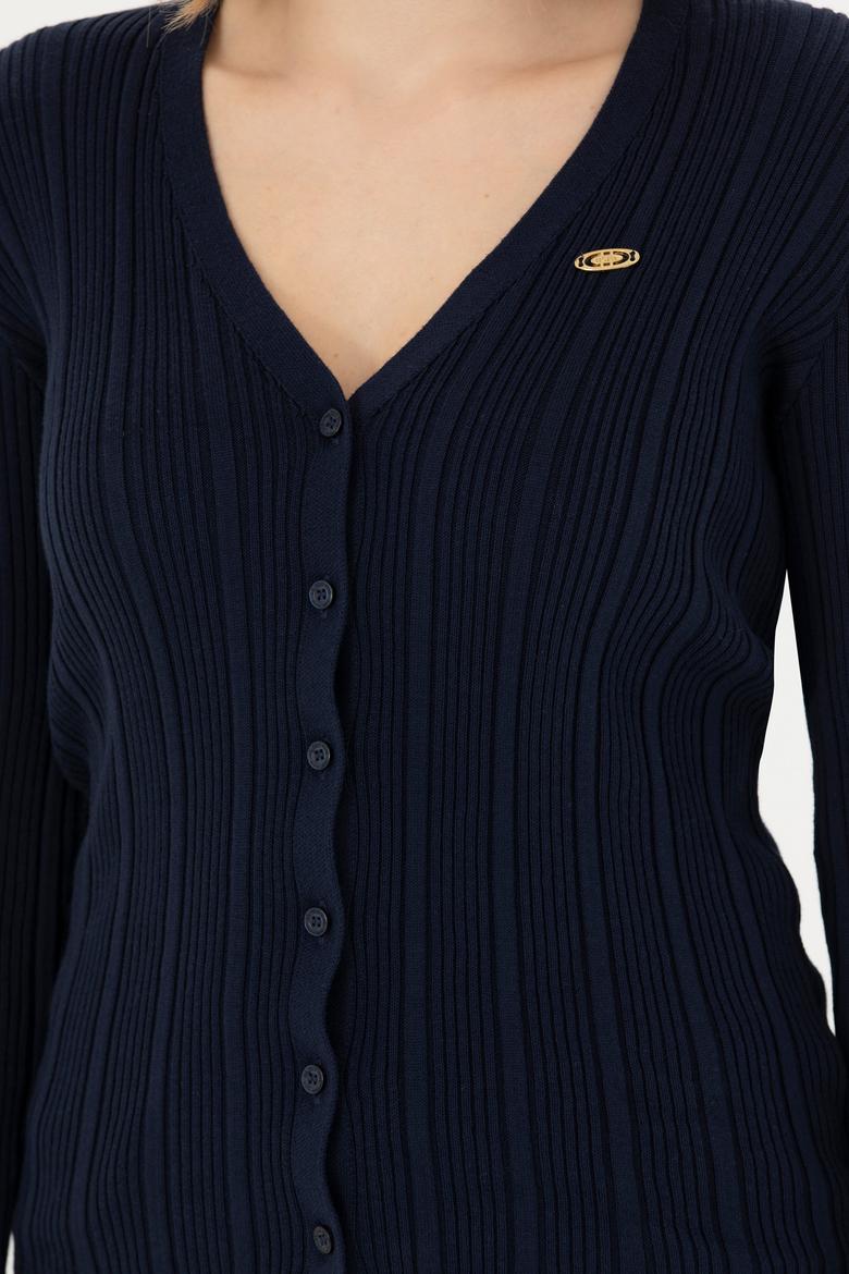 Kadın Lacivert Basic Triko Hırka - 50276235024