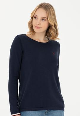 Kadın Lacivert Bisiklet Yaka Kazak - 50277262003