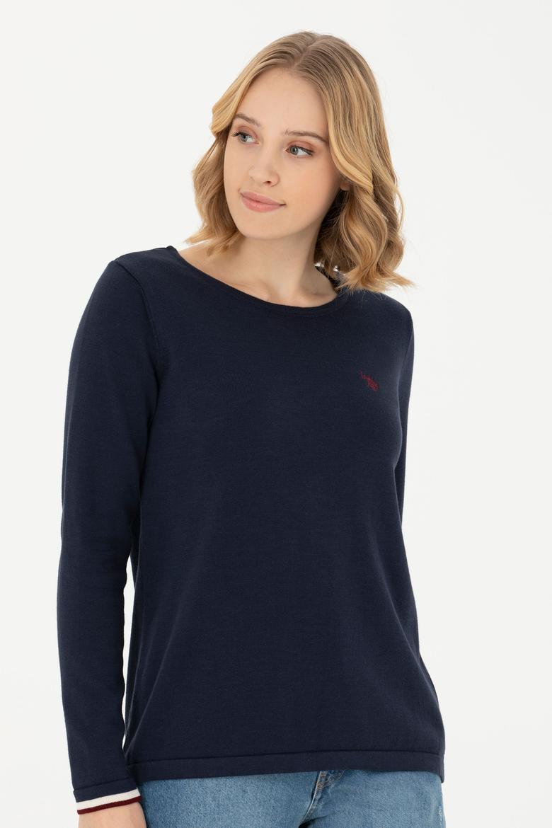 Kadın Lacivert Bisiklet Yaka Kazak - 50277262003