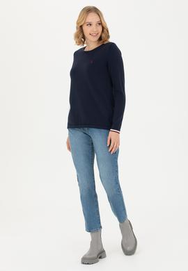 Kadın Lacivert Bisiklet Yaka Kazak - 50277262003