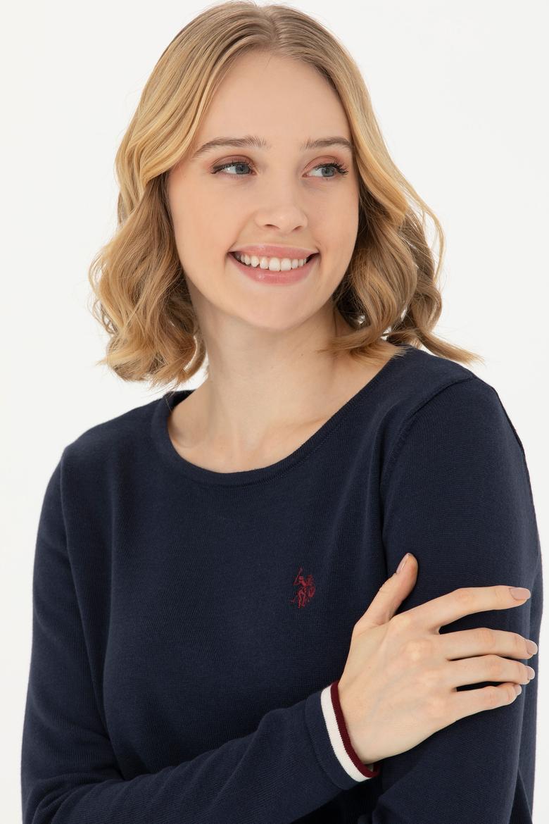 Kadın Lacivert Bisiklet Yaka Kazak - 50277262003