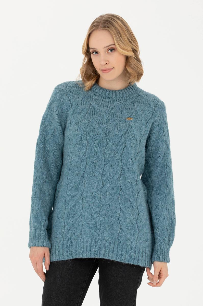 Kadın Petrol Bisiklet Yaka Kazak