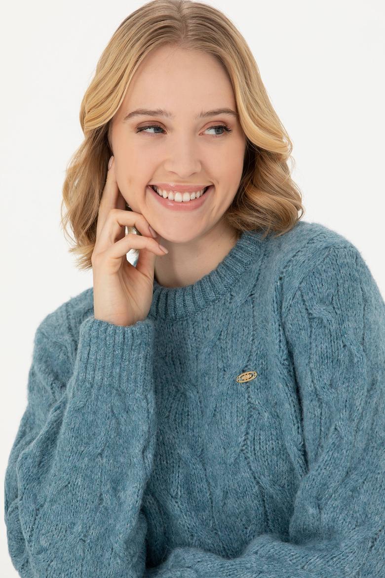 Kadın Petrol Bisiklet Yaka Kazak - 50270429011