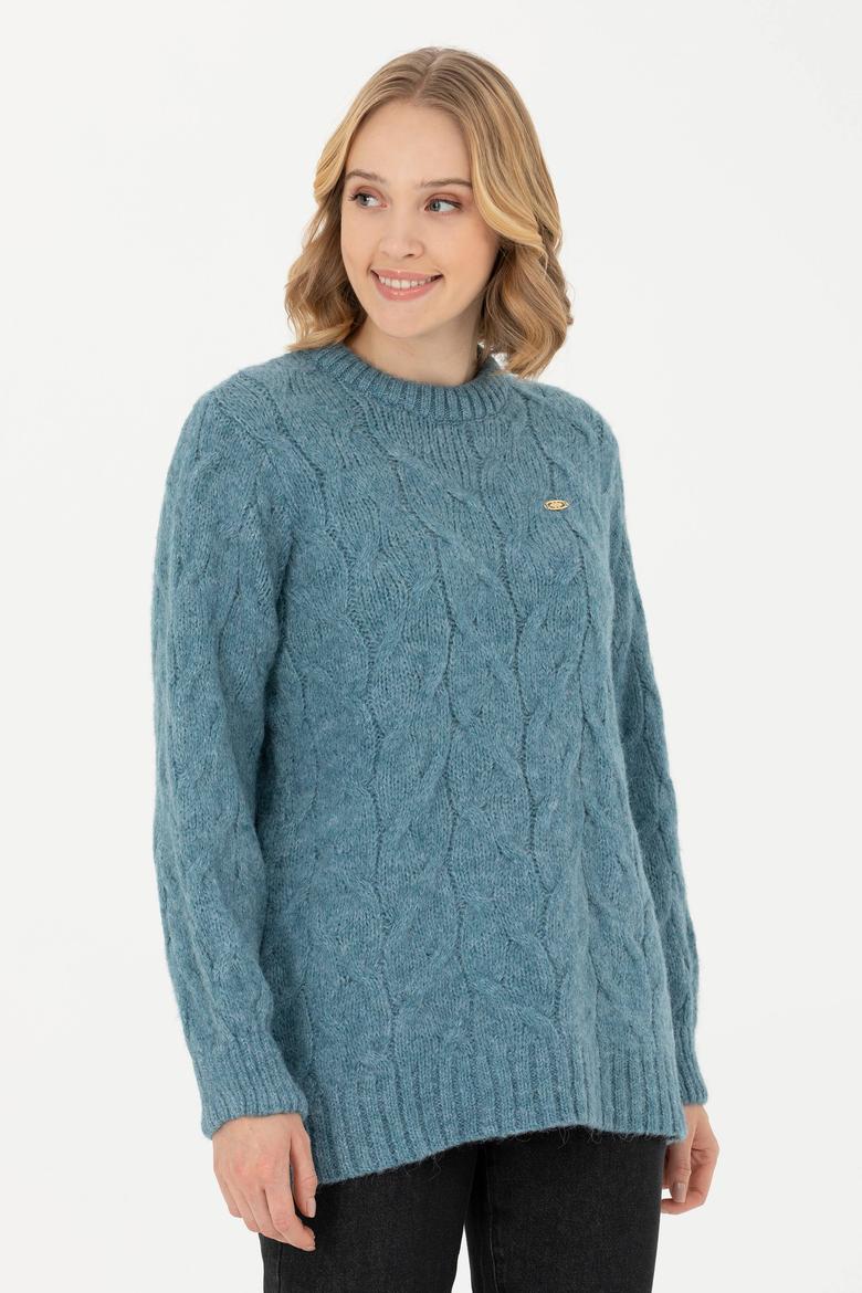 Kadın Petrol Bisiklet Yaka Kazak - 50270429011