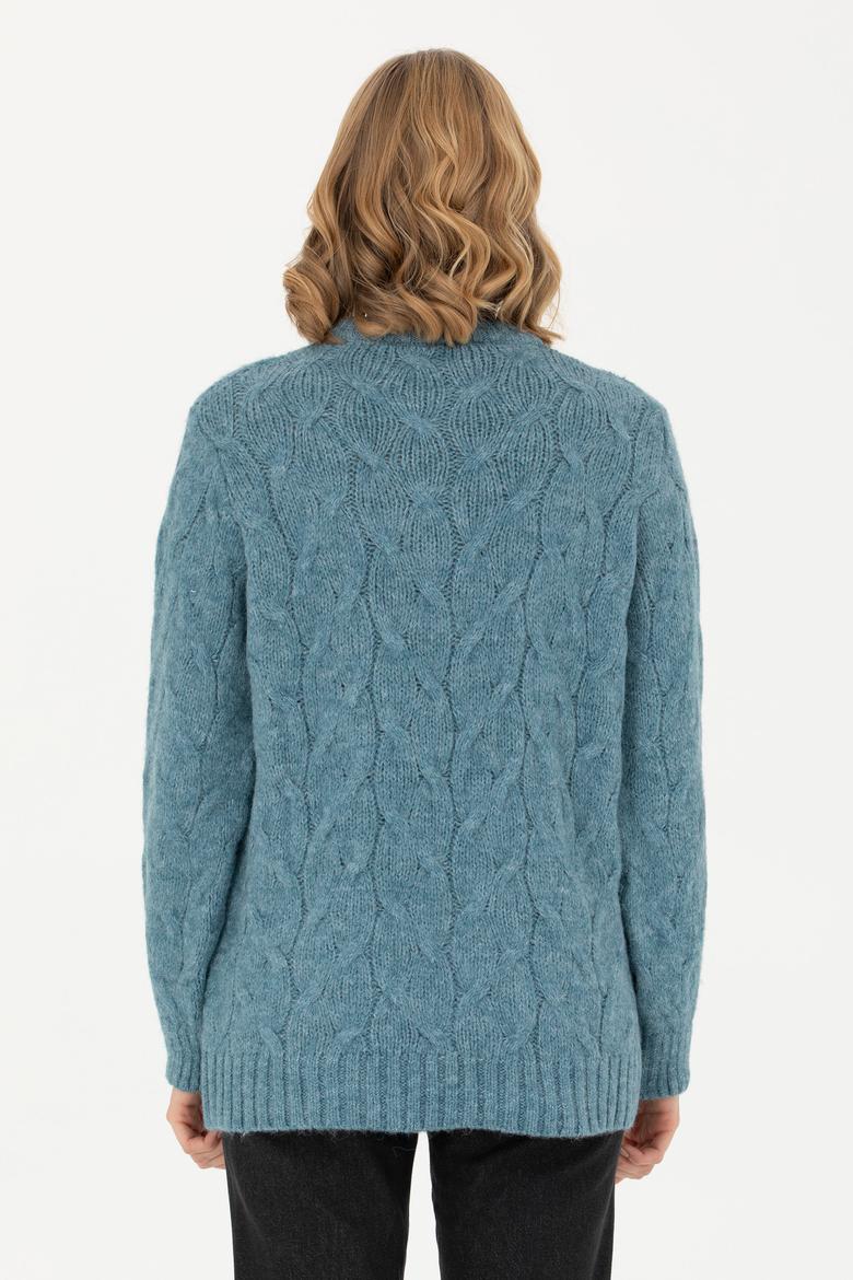 Kadın Petrol Bisiklet Yaka Kazak - 50270429011