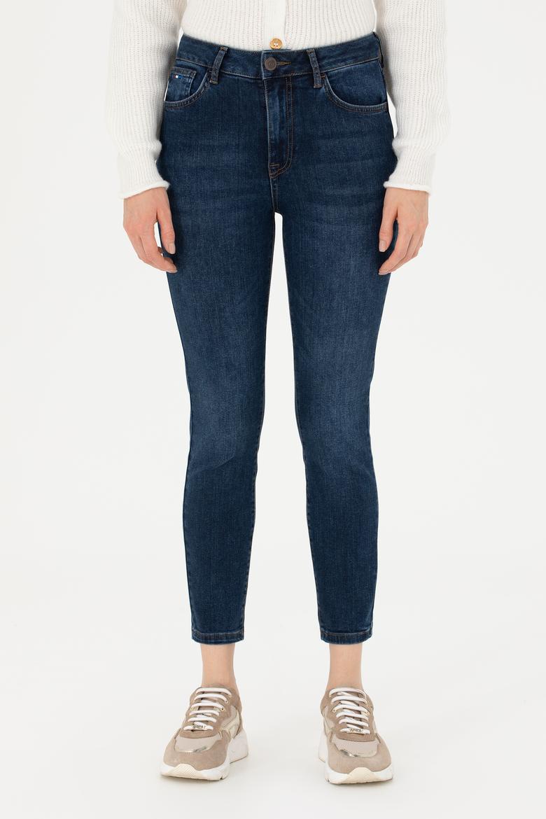 Kadın Koyu Mavi Jean Pantolon - 50277108002