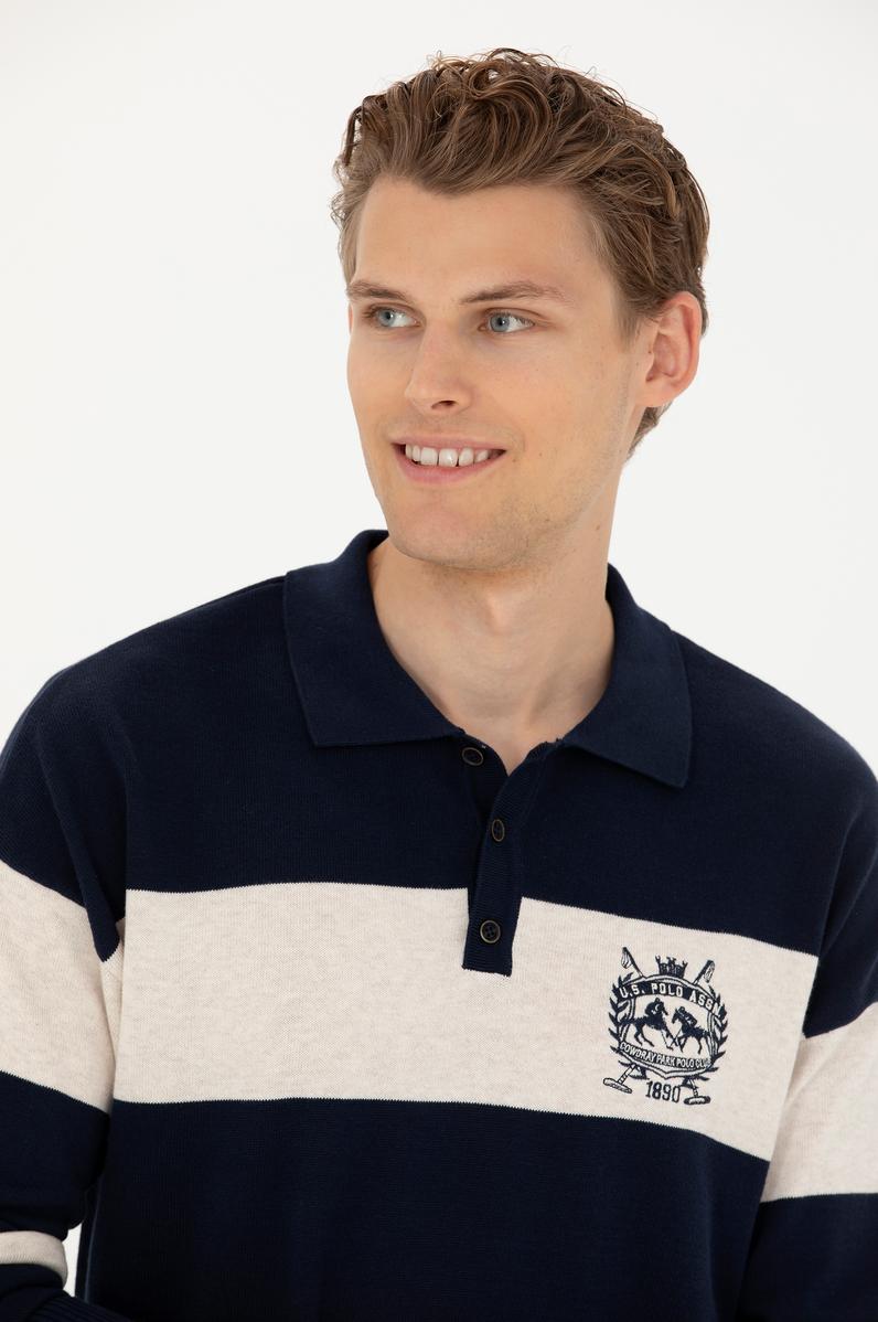 Erkek Lacivert Polo Yaka Kazak