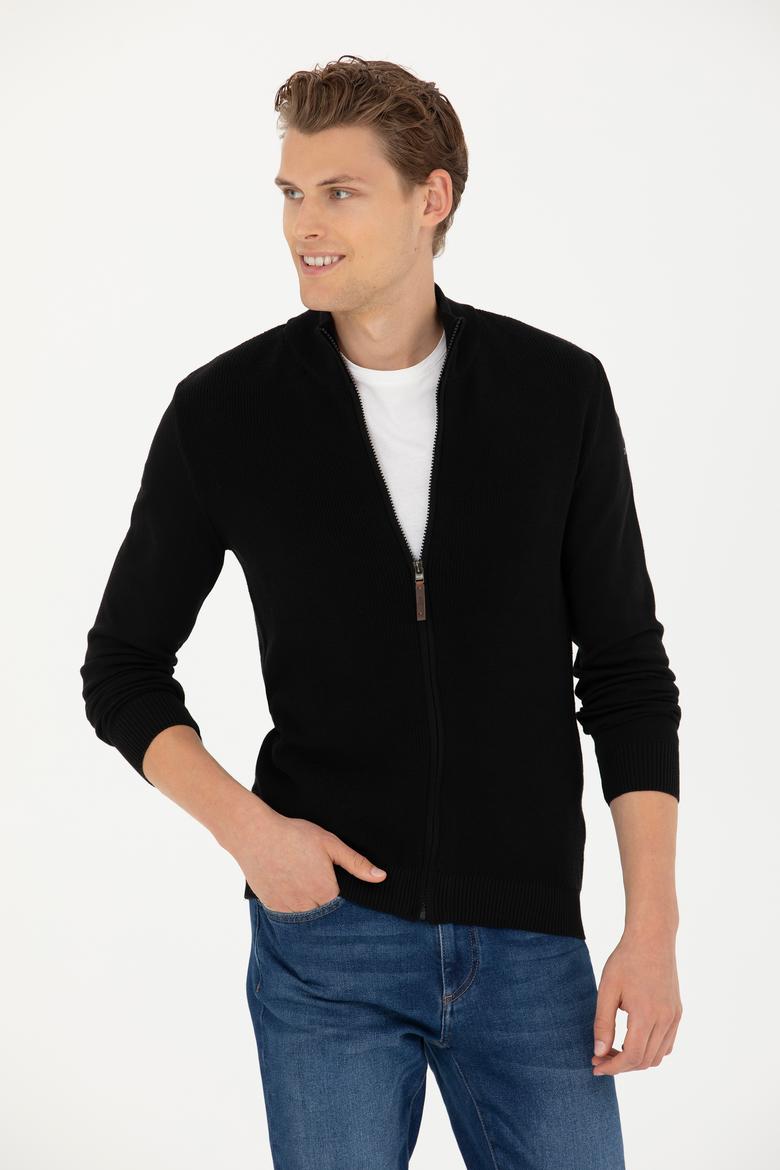 Erkek Siyah Triko Hırka - 50277375005