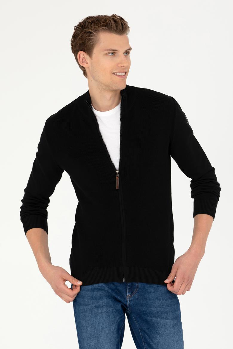 Erkek Siyah Triko Hırka - 50277375005