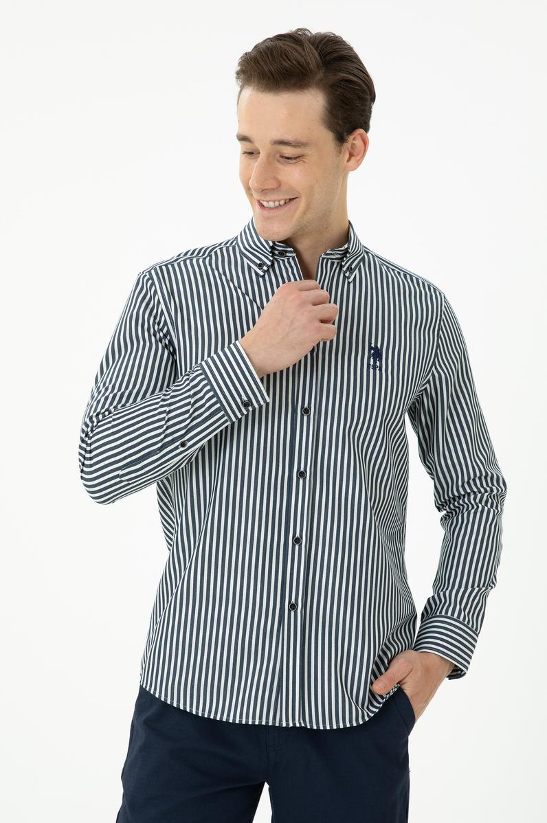 Erkek Lacivert Uzun Kollu Gömlek