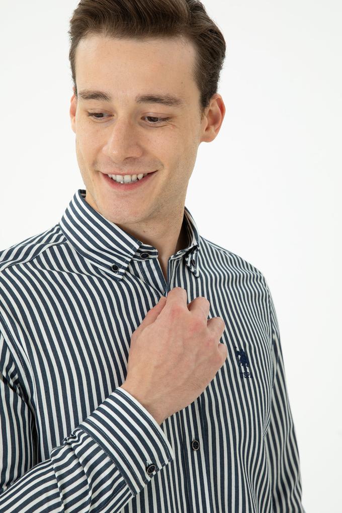 Erkek Lacivert Uzun Kollu Gömlek