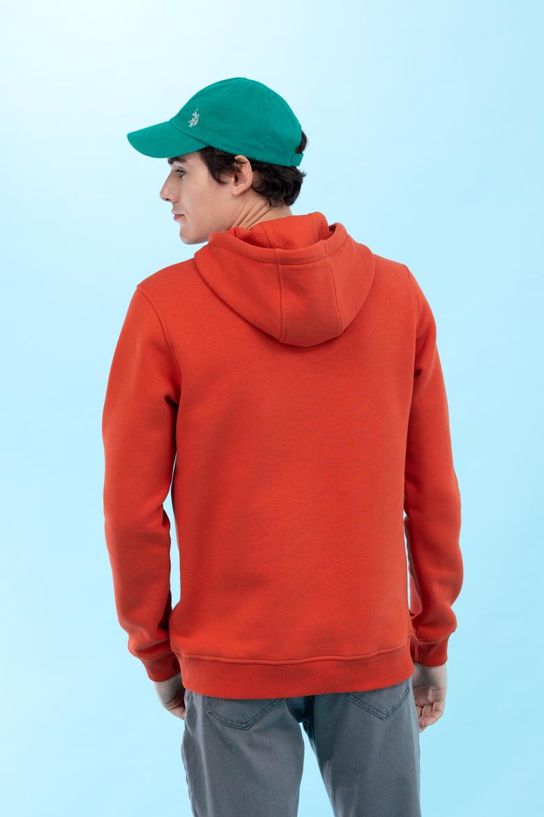 Kiremit Kapüşonlu Basic Sweatshirt - 50273935081