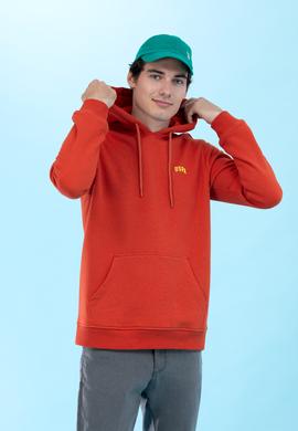 Kiremit Kapüşonlu Basic Sweatshirt - 50273935081