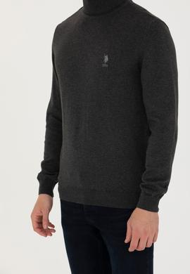 Erkek Antrasit Melanj Basic Kazak - 50268935032