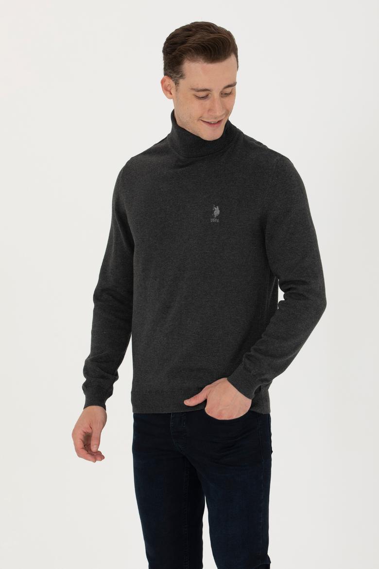 Erkek Antrasit Melanj Basic Kazak - 50268935032