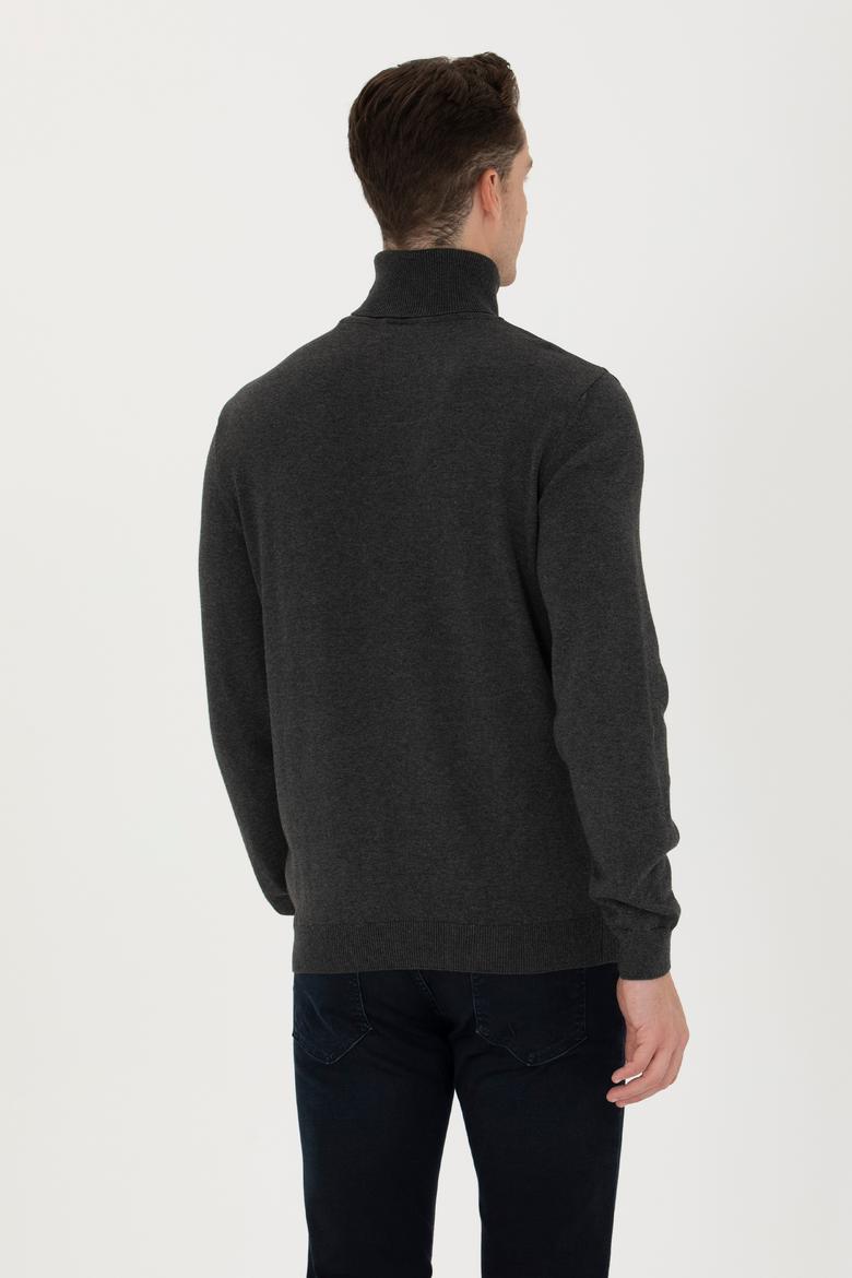 Erkek Antrasit Melanj Basic Kazak - 50268935032