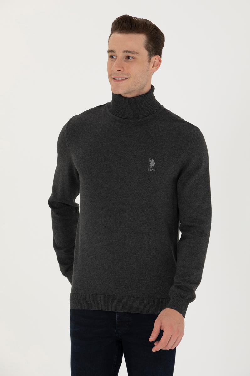 Erkek Antrasit Melanj Basic Kazak