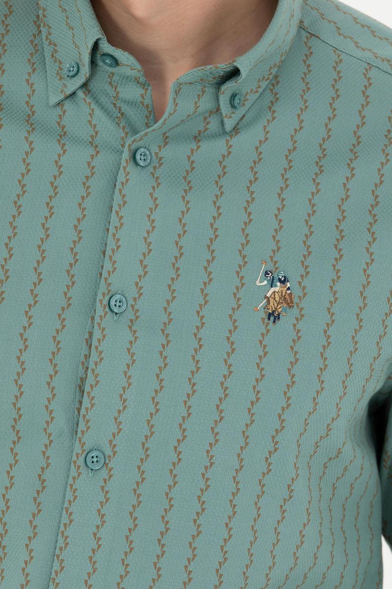 Erkek Mint Uzun Kollu Gömlek