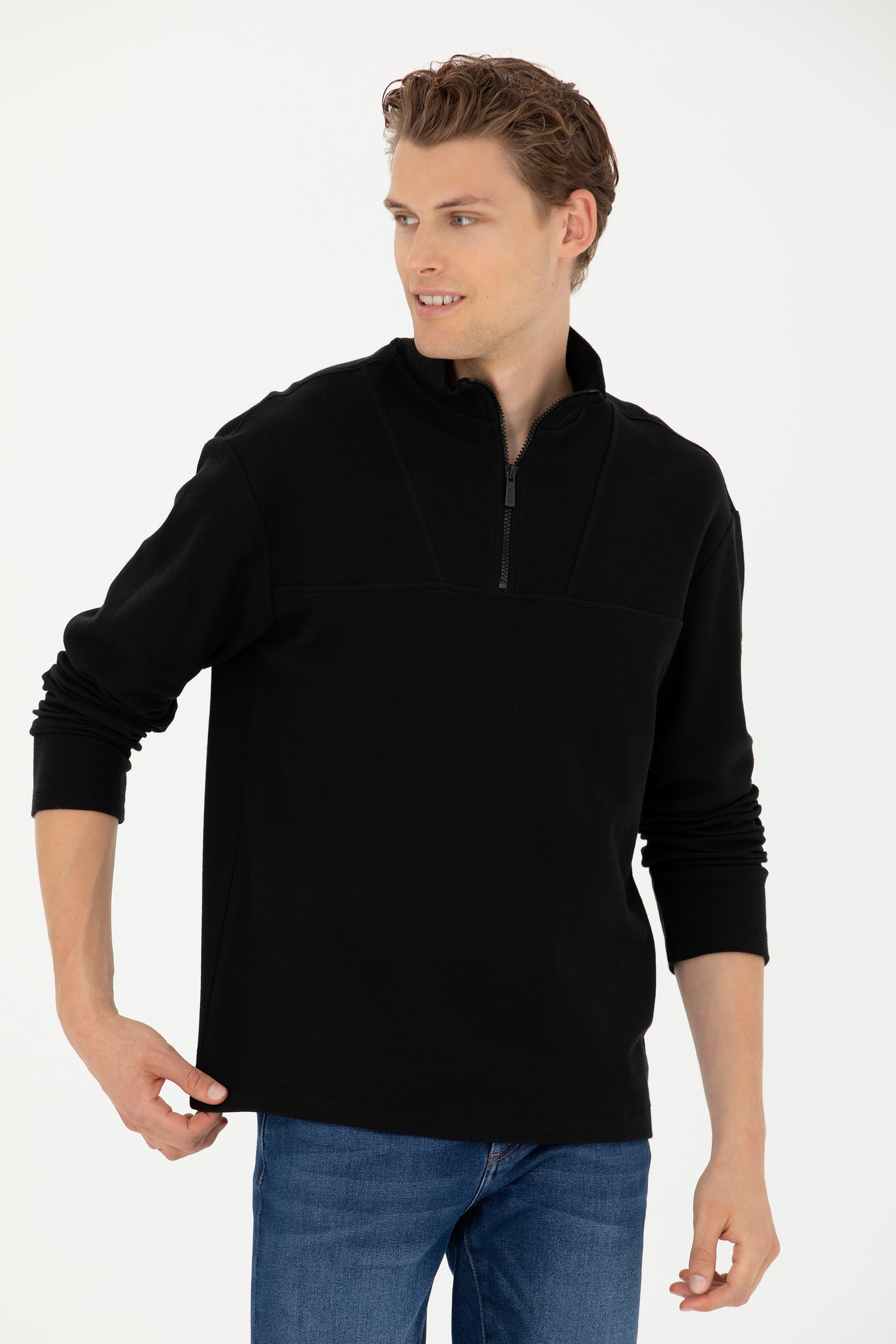 Erkek Siyah Sweatshirt