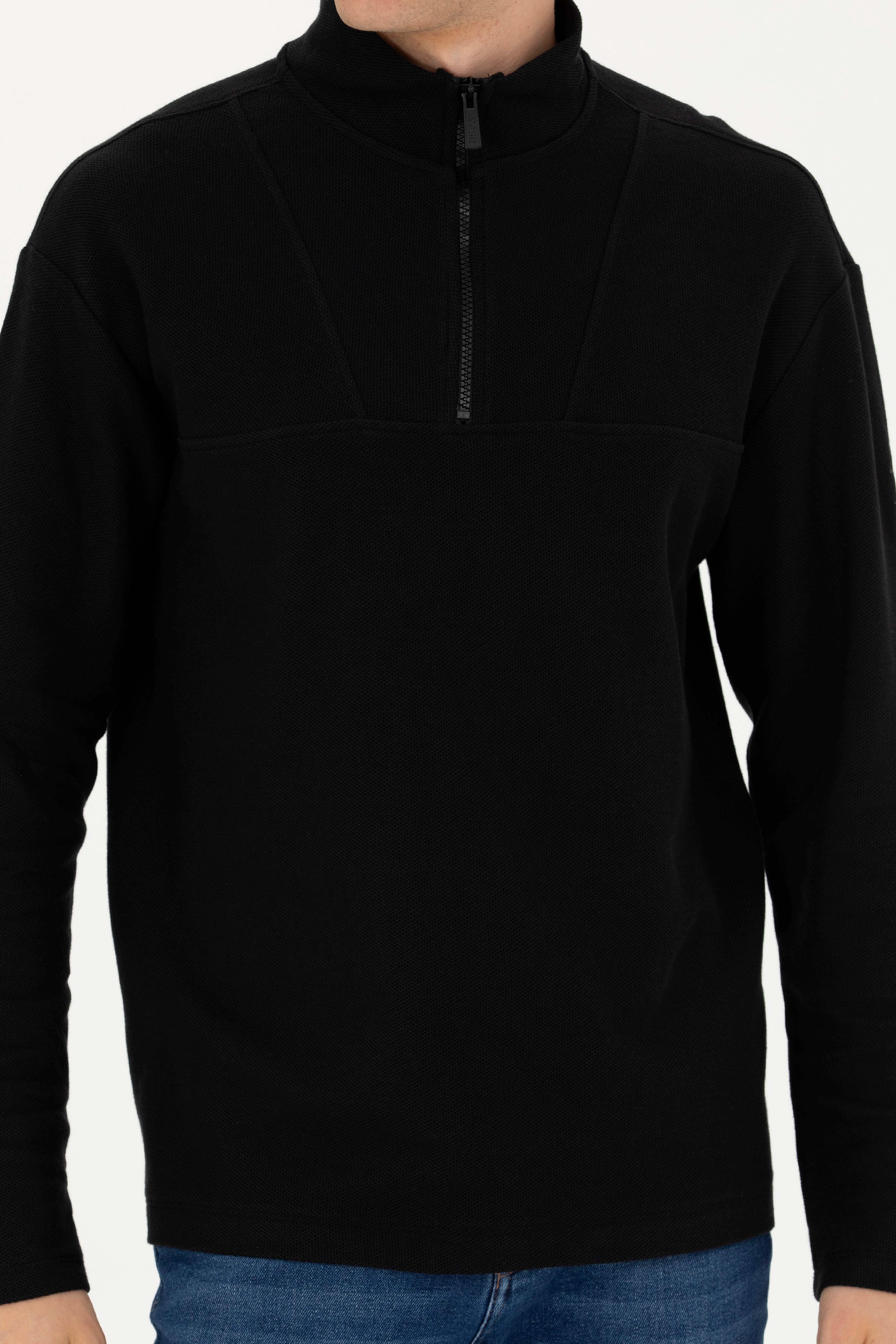 Erkek Siyah Sweatshirt - Image 6