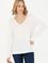Kadın Ekru V Yaka Sweatshirt