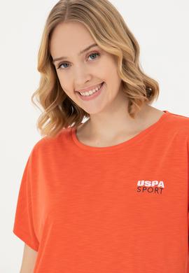 Kadın Turuncu Bisiklet Yaka Tişört - 50271621059