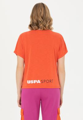 Kadın Turuncu Bisiklet Yaka Tişört - 50271621059