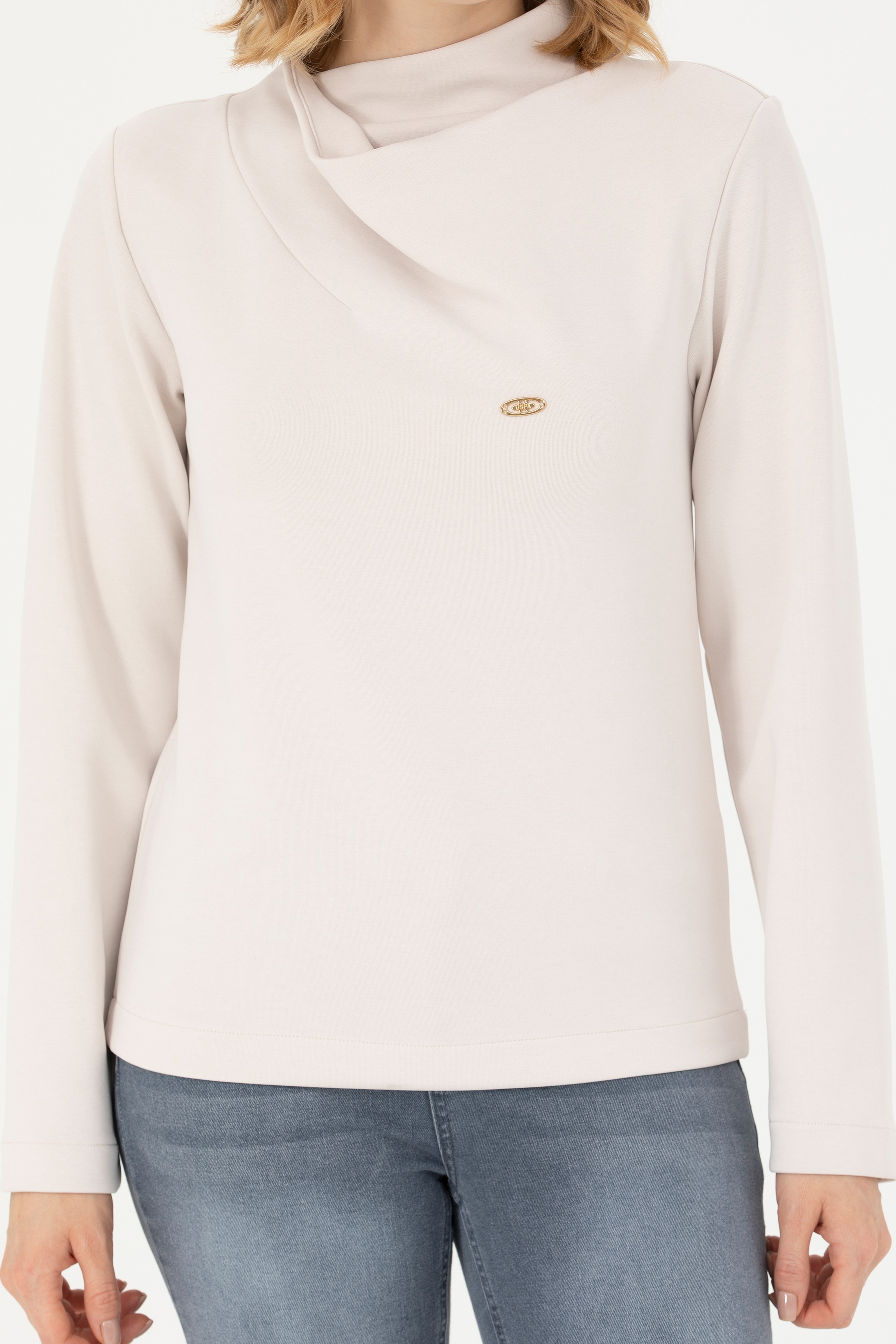 Kadın Taş Dik Yaka Sweatshirt - Image 6