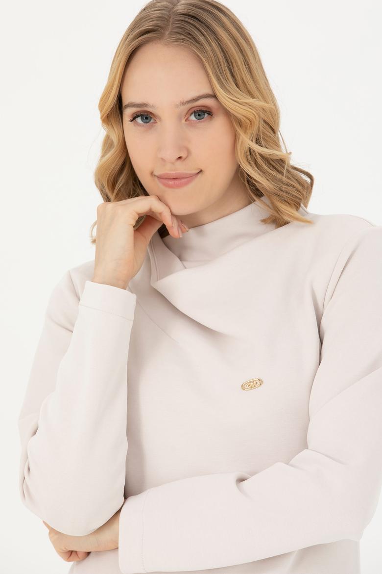 Kadın Taş Dik Yaka Sweatshirt - 50272085006