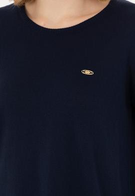 Kadın Lacivert Bisiklet Yaka Basic Kazak - 50277309001