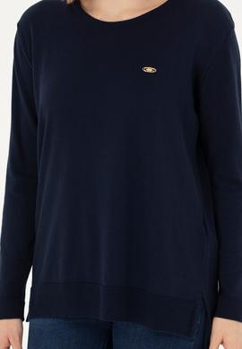 Kadın Lacivert Bisiklet Yaka Basic Kazak - 50277309001