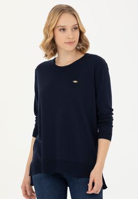 Kadın Lacivert Bisiklet Yaka Basic Kazak - 50277309001