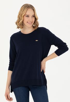 Kadın Lacivert Bisiklet Yaka Basic Kazak - 50277309001