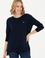 Kadın Lacivert Bisiklet Yaka Basic Kazak
