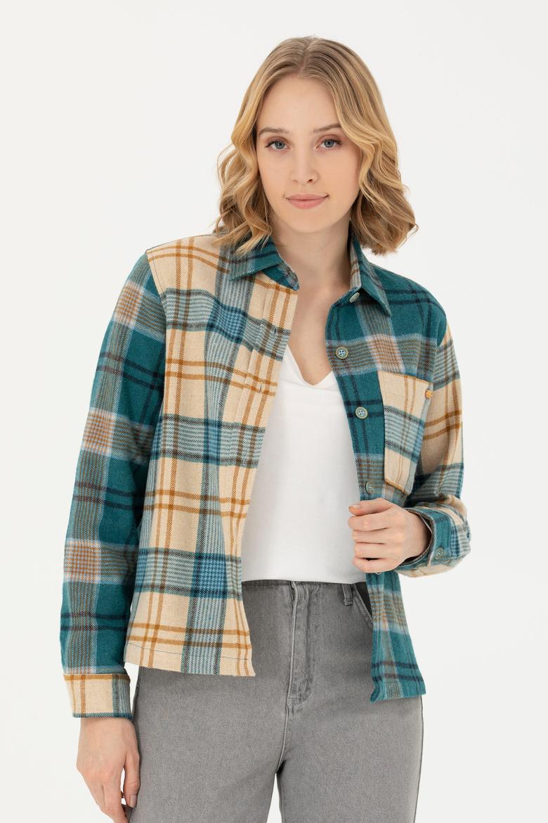 Kadın Mint Uzun Kollu Gömlek - 50271850007