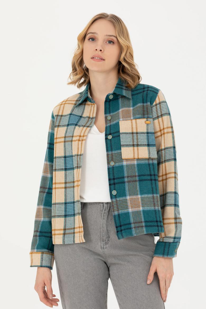 Kadın Mint Uzun Kollu Gömlek - 50271850007