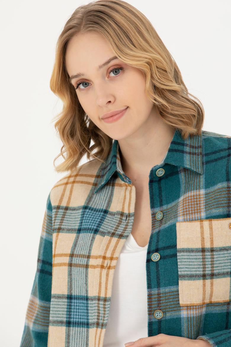 Kadın Mint Uzun Kollu Gömlek - 50271850007