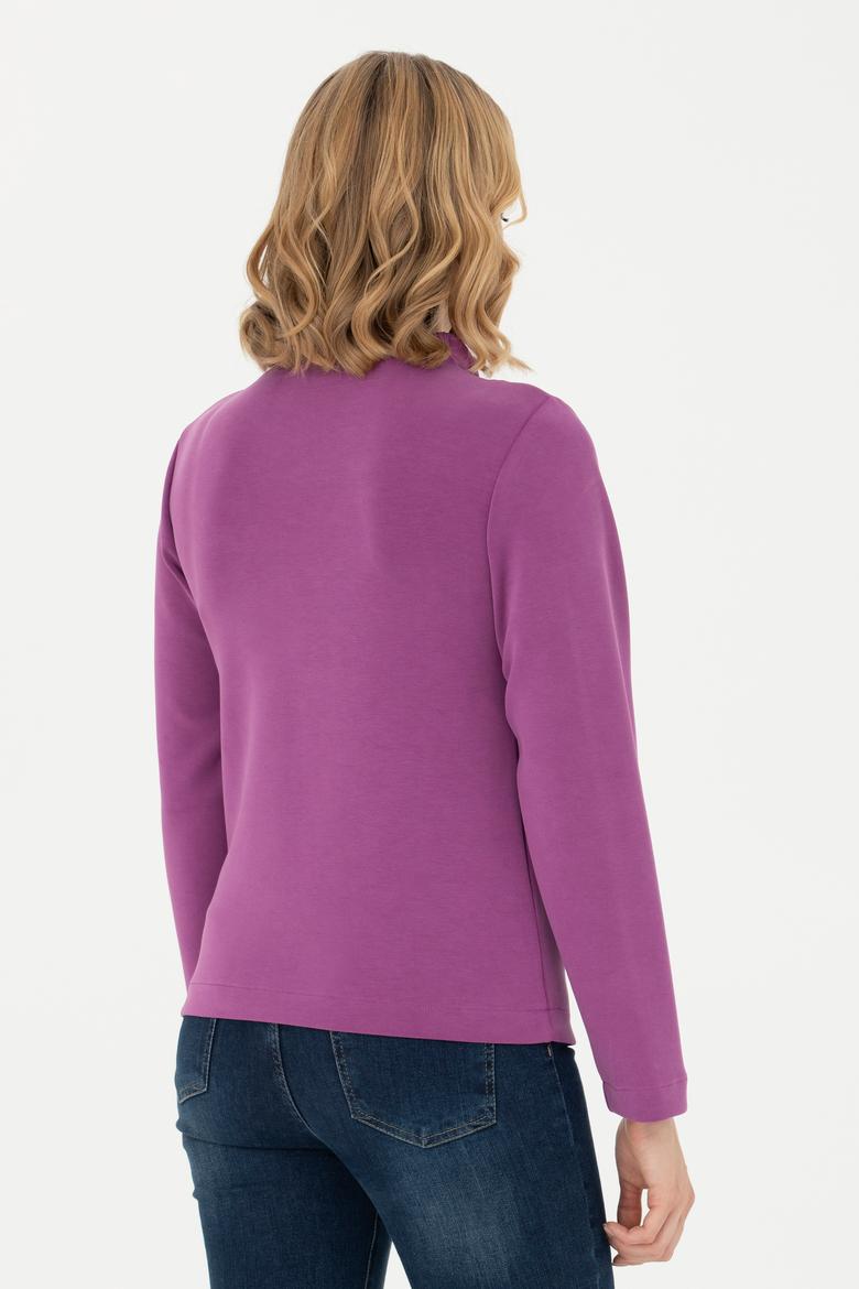 Kadın Violet Dik Yaka Sweatshirt - 50272085013