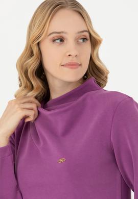 Kadın Violet Dik Yaka Sweatshirt - 50272085013