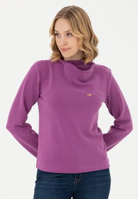 Kadın Violet Dik Yaka Sweatshirt - 50272085013
